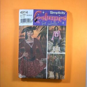 Simplicity 4914 Misses Costume Sizes 6 8 10 12 UNCUT Sewing Pattern